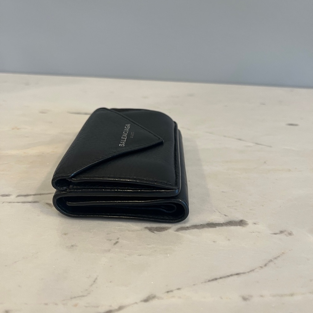 Balenciaga papier mini trifold black leather wallet - Picture 9 of 11